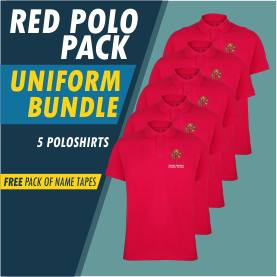 Pack of 5 Red Poloshirts